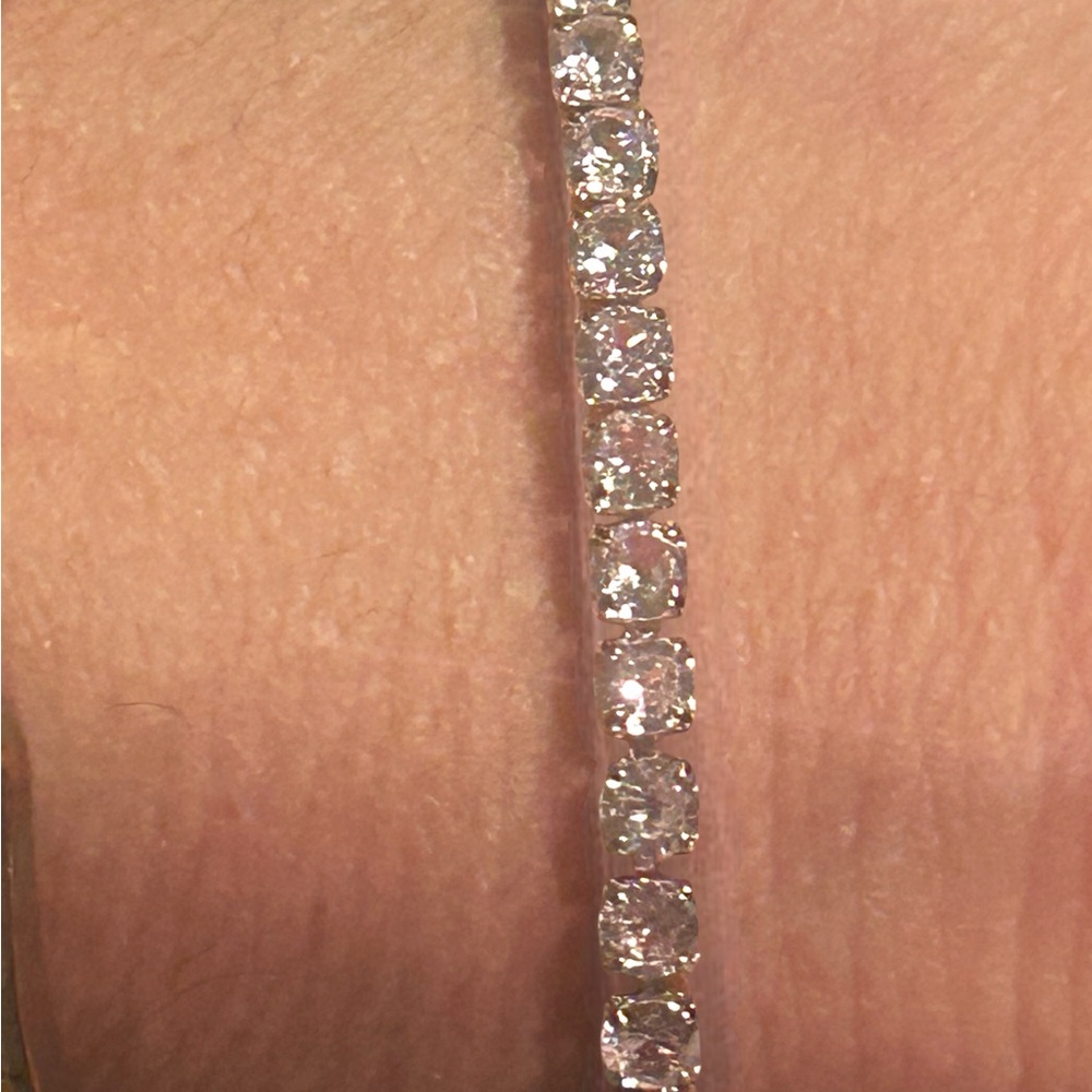 Elegant Moissanite Tennis Sterling Silver Bracelet - Picture 4 of 11